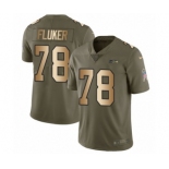 Men's Nike Seattle Seahawks #78 D.J. Fluker Limited Olive Gold 2017 Salute to Service NFL Jersey