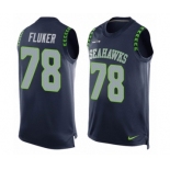 Men's Nike Seattle Seahawks #78 D.J. Fluker Limited Steel Blue Player Name & Number Tank Top NFL Jersey