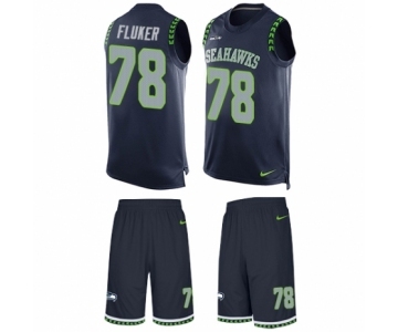 Men's Nike Seattle Seahawks #78 D.J. Fluker Limited Steel Blue Tank Top Suit NFL Jersey