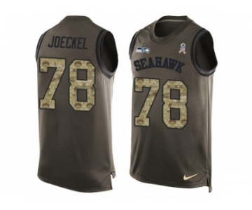 Men's Nike Seattle Seahawks #78 Luke Joeckel Limited Green Salute to Service Tank Top NFL Jersey