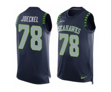 Men's Nike Seattle Seahawks #78 Luke Joeckel Limited Steel Blue Player Name & Number Tank Top NFL Jersey