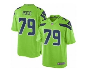 Men's Nike Seattle Seahawks #79 Ethan Pocic Limited Green Rush NFL Jersey