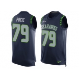 Men's Nike Seattle Seahawks #79 Ethan Pocic Limited Steel Blue Player Name & Number Tank Top NFL Jersey