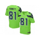 Men's Nike Seattle Seahawks #81 Nick Vannett Elite Green Rush NFL Jersey