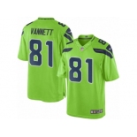 Men's Nike Seattle Seahawks #81 Nick Vannett Limited Green Rush NFL Jersey