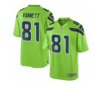 Men's Nike Seattle Seahawks #81 Nick Vannett Limited Green Rush NFL Jersey