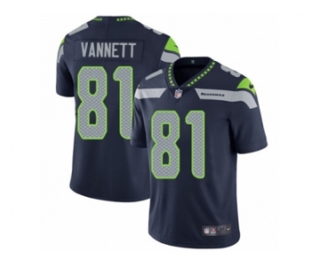 Men's Nike Seattle Seahawks #81 Nick Vannett Vapor Untouchable Limited Steel Blue Team Color NFL Jersey