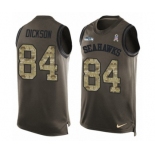 Men's Nike Seattle Seahawks #84 Ed Dickson Limited Green Salute to Service Tank Top NFL Jersey