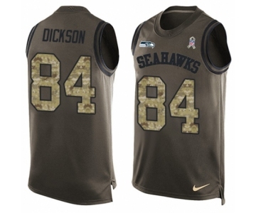 Men's Nike Seattle Seahawks #84 Ed Dickson Limited Green Salute to Service Tank Top NFL Jersey