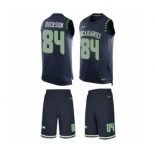 Men's Nike Seattle Seahawks #84 Ed Dickson Limited Steel Blue Tank Top Suit NFL Jersey