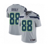 Men's Nike Seattle Seahawks #88 Will Dissly Grey Alternate Vapor Untouchable Limited Player NFL Jersey