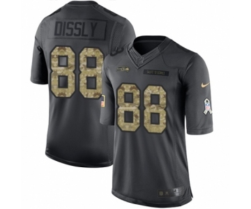 Men's Nike Seattle Seahawks #88 Will Dissly Limited Black 2016 Salute to Service NFL Jersey