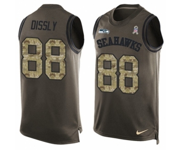 Men's Nike Seattle Seahawks #88 Will Dissly Limited Green Salute to Service Tank Top NFL Jersey