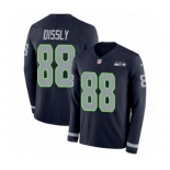 Men's Nike Seattle Seahawks #88 Will Dissly Limited Navy Blue Therma Long Sleeve NFL Jersey