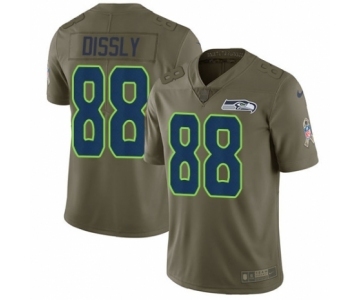 Men's Nike Seattle Seahawks #88 Will Dissly Limited Olive 2017 Salute to Service NFL Jersey