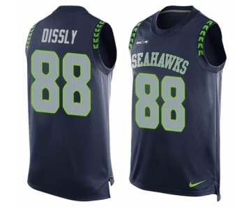 Men's Nike Seattle Seahawks #88 Will Dissly Limited Steel Blue Player Name & Number Tank Top NFL Jersey