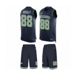 Men's Nike Seattle Seahawks #88 Will Dissly Limited Steel Blue Tank Top Suit NFL Jersey