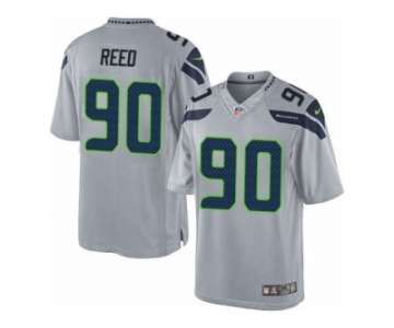 Men's Nike Seattle Seahawks #90 Jarran Reed Limited Grey Alternate NFL Jersey