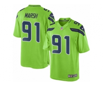 Men's Nike Seattle Seahawks #91 Cassius Marsh Limited Green Rush NFL Jersey