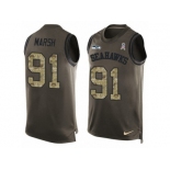 Men's Nike Seattle Seahawks #91 Cassius Marsh Limited Green Salute to Service Tank Top NFL Jersey