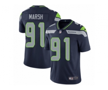 Men's Nike Seattle Seahawks #91 Cassius Marsh Vapor Untouchable Limited Steel Blue Team Color NFL Jersey