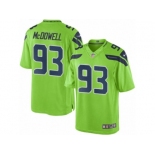 Men's Nike Seattle Seahawks #93 Malik McDowell Limited Green Rush NFL Jersey