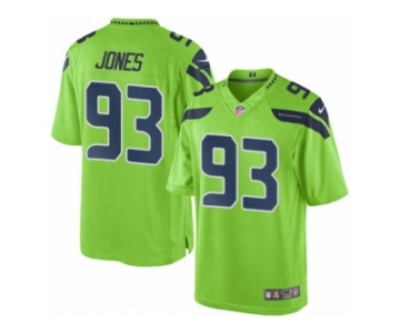 Men's Nike Seattle Seahawks #93 Nazair Jones Limited Green Rush NFL Jersey