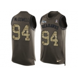 Men's Nike Seattle Seahawks #94 Malik McDowell Limited Green Salute to Service Tank Top NFL Jersey