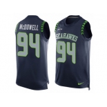 Men's Nike Seattle Seahawks #94 Malik McDowell Limited Steel Blue Player Name & Number Tank Top NFL Jersey