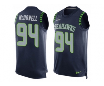 Men's Nike Seattle Seahawks #94 Malik McDowell Limited Steel Blue Player Name & Number Tank Top NFL Jersey