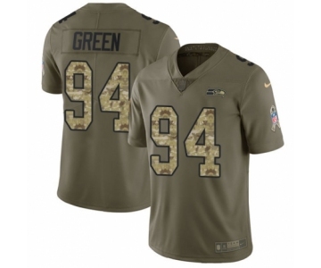 Men's Nike Seattle Seahawks #94 Rasheem Green Limited Olive Camo 2017 Salute to Service NFL Jersey