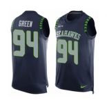 Men's Nike Seattle Seahawks #94 Rasheem Green Limited Steel Blue Player Name & Number Tank Top NFL Jersey