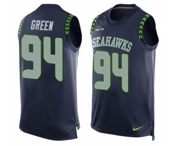 Men's Nike Seattle Seahawks #94 Rasheem Green Limited Steel Blue Player Name & Number Tank Top NFL Jersey