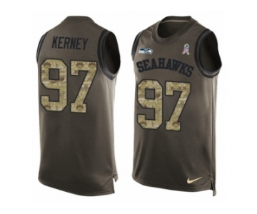 Men's Nike Seattle Seahawks #97 Patrick Kerney Limited Green Salute to Service Tank Top NFL Jersey