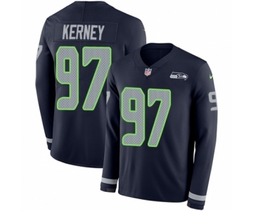 Men's Nike Seattle Seahawks #97 Patrick Kerney Limited Navy Blue Therma Long Sleeve NFL Jersey