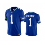 Men's Seattle Seahawks #1 Dee Eskridge Royal 2023 F.U.S.E. Vapor Limited Throwback Stitched Jersey