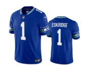 Men's Seattle Seahawks #1 Dee Eskridge Royal 2023 F.U.S.E. Vapor Limited Throwback Stitched Jersey