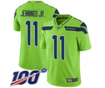 Men's Seattle Seahawks #11 Gary Jennings Jr. Limited Green Rush Vapor Untouchable 100th Season Football Jersey