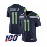 Men's Seattle Seahawks #11 Gary Jennings Jr. Navy Blue Team Color Vapor Untouchable Limited Player 100th Season Football Jersey