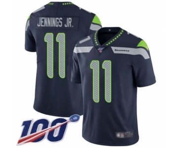 Men's Seattle Seahawks #11 Gary Jennings Jr. Navy Blue Team Color Vapor Untouchable Limited Player 100th Season Football Jersey