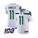 Men's Seattle Seahawks #11 Gary Jennings Jr. White Vapor Untouchable Limited Player 100th Season Football Jersey