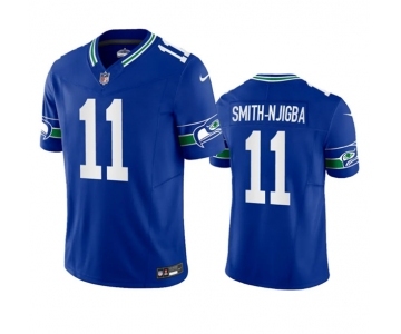 Men's Seattle Seahawks #11 Jaxon Smith-Njigba Royal 2023 F.U.S.E. Vapor Limited Throwback Stitched Jersey