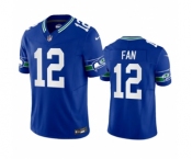 Men's Seattle Seahawks 12th Fan Royal 2023 F.U.S.E. Vapor Limited Throwback Stitched Jersey