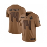 Men's Seattle Seahawks #14 DK Metcalf 2023 Brown Salute To Service Limited Football Stitched Jersey