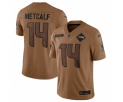 Men's Seattle Seahawks #14 DK Metcalf 2023 Brown Salute To Service Limited Football Stitched Jersey