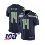 Men's Seattle Seahawks #14 D.K. Metcalf Navy Blue Team Color Vapor Untouchable Limited Player 100th Season Football Jersey