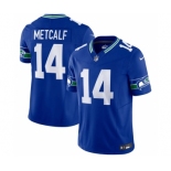 Men's Seattle Seahawks #14 D.K. Metcalf Royal 2023 F.U.S.E. Vapor Limited Throwback Stitched Jersey