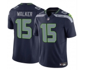 Men's Seattle Seahawks #15 P.J. Walker Navy 2024 F.U.S.E Vapor Limited Football Stitched Jersey