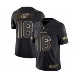 Men's Seattle Seahawks #16 Tyler Lockett Black Gold Vapor Untouchable Limited Football Jersey