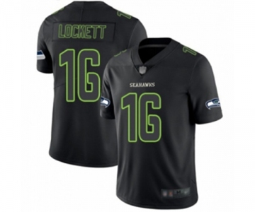 Men's Seattle Seahawks #16 Tyler Lockett Limited Black Rush Impact Football Jersey